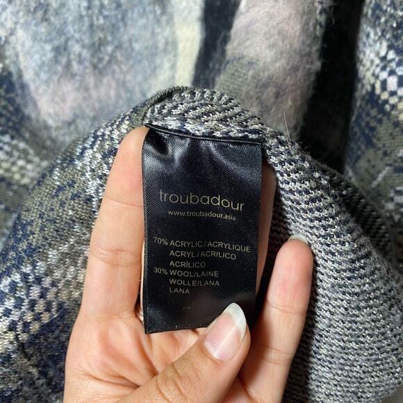 Anthropologie Troubadour Plaid Floral Petal Detail Mock Neck Sweater Small - Picture 8 of 9